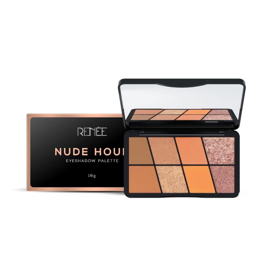 RENEE Eyeshadow Palette, Long Lasting, High Pigmented Multicolor Eye Makeup with Mattes & Shimmers, Nude Hour 16gm