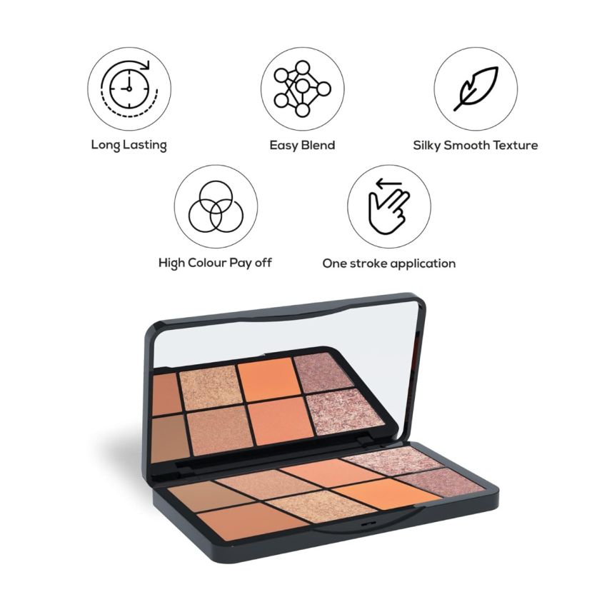 RENEE Eyeshadow Palette, Long Lasting, High Pigmented Multicolor Eye Makeup with Mattes & Shimmers, Nude Hour 16gm