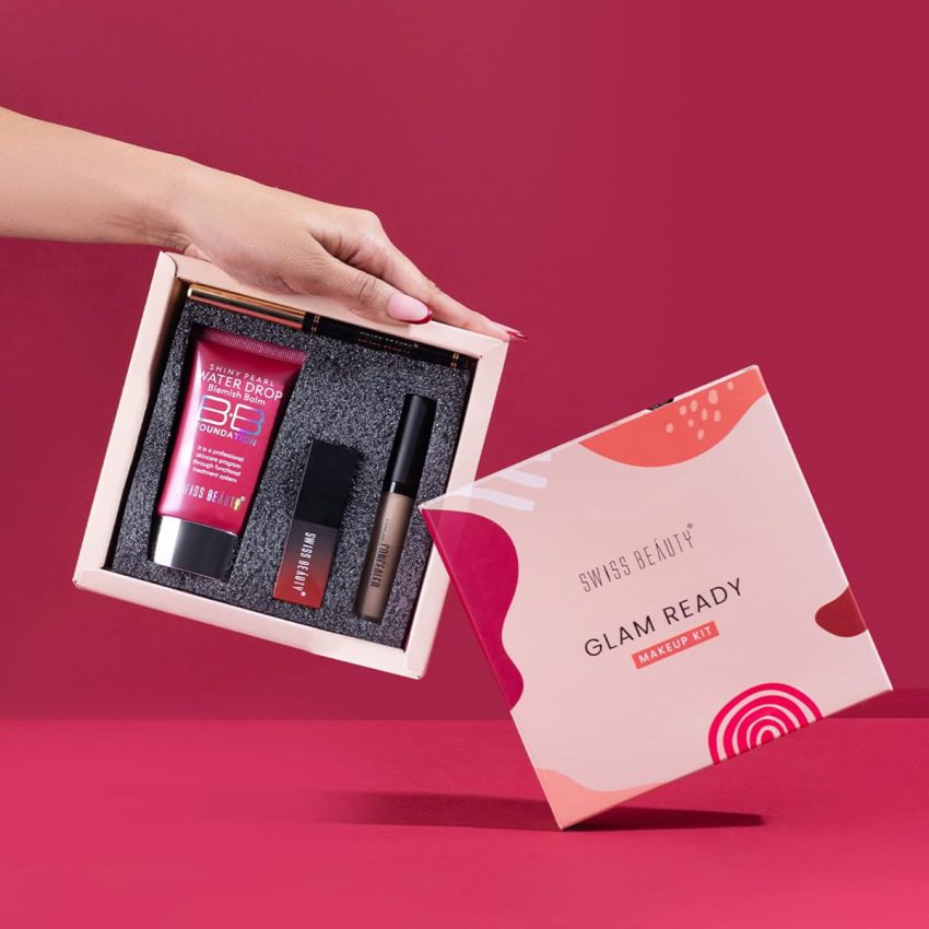 Swiss Beauty Your Makeup Must-Haves Kit - Foundation, Concealer, Lipstick & Kajal