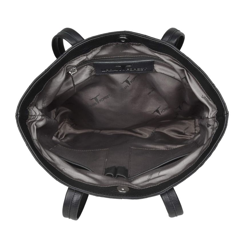 URBAN FOREST Nancy Black Quilted Leather Handbag for Women