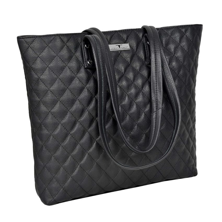 URBAN FOREST Nancy Black Quilted Leather Handbag for Women