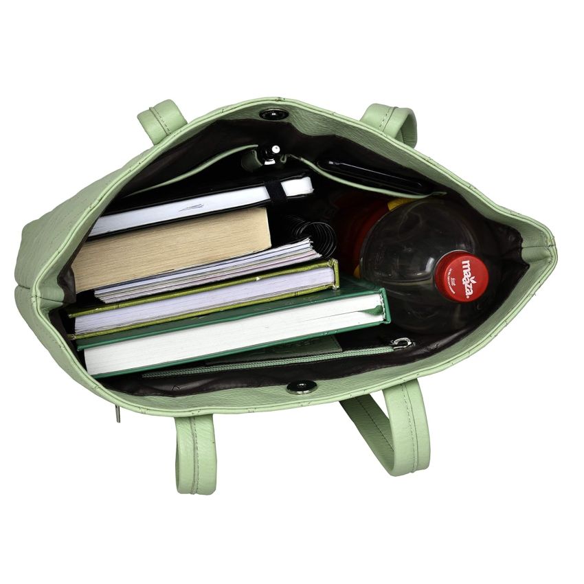 URBAN FOREST Nancy Mint Green Quilted Leather Handbag for Women