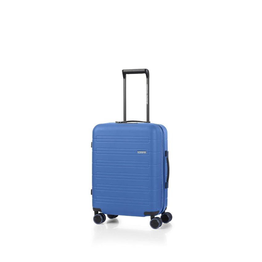 American Tourister Novastream 55 cms Small Hardside Polycarbonate Cabin Suitcase with TSA Lock and USB Port - Navy Blue