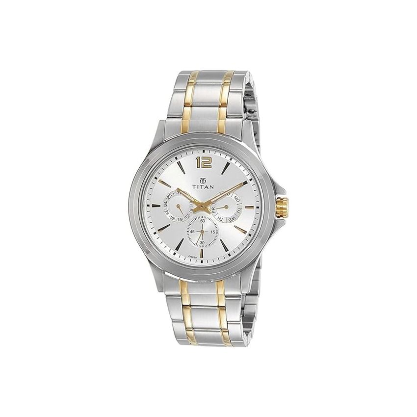 Titan Workwear Silver Dial Quartz Multifunction Stainless Steel Strap watch for Men-NS1698BM01/NT1698BM01