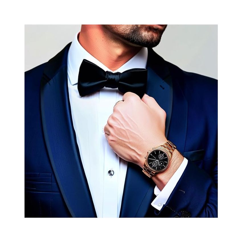 Titan Neo Splash Quartz Multifunction Black Dial Stainless Steel Strap Watch for Men-NS1805QM04