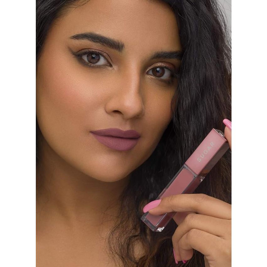 SUGAR Cosmetics Mettle Liquid Lipstick for Women | Highly Pigmented | Transferproof & Long Lasting | 7ml - 03 Estella (Neutral Pinky Brown)
