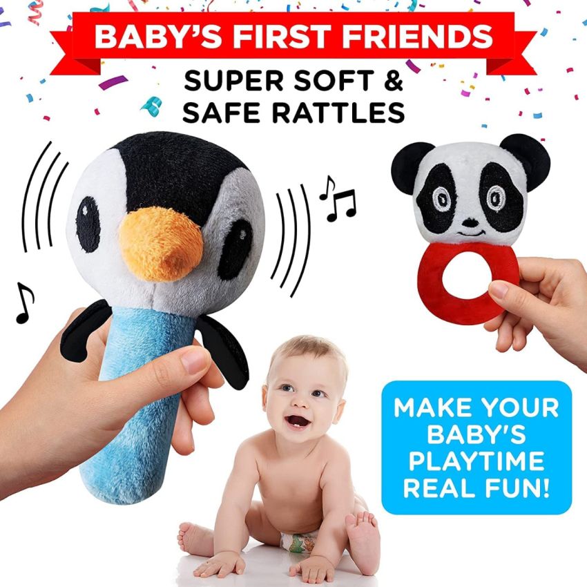 Einstein Box Gift Set for Babies, Newborns and Infants of Age 1-3-6-9-12 Months | High Contrast Flash Cards | Gift Set with Set of Rattles + High Contrast Books + High Contrast Flashcards|