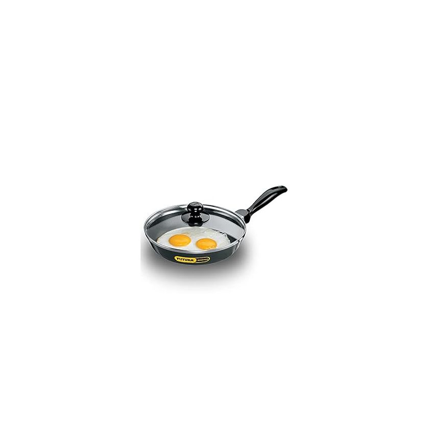 Hawkins Futura 20 cm Frying Pan, Non Stick Fry Pan with Glass Lid, Small Frying Pan, Black (NF22G)