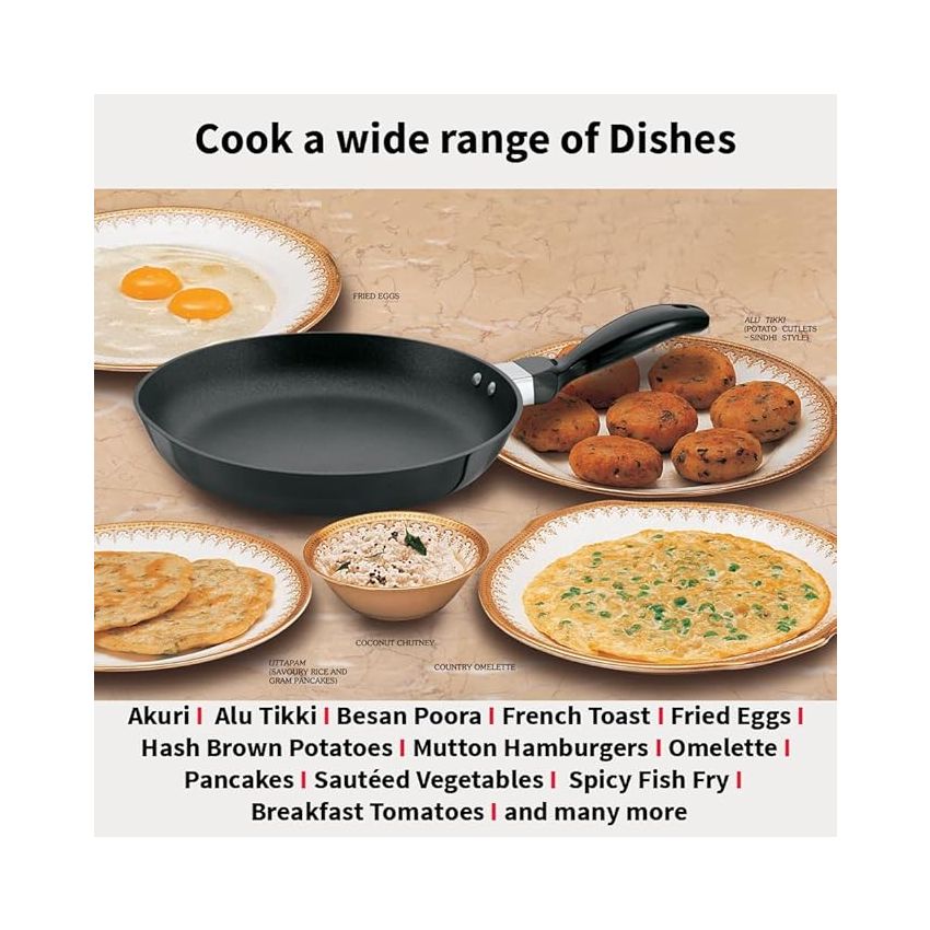 Hawkins Futura 24 cm Frying Pan, Non Stick Fry Pan, Frypan, Black (NF24)