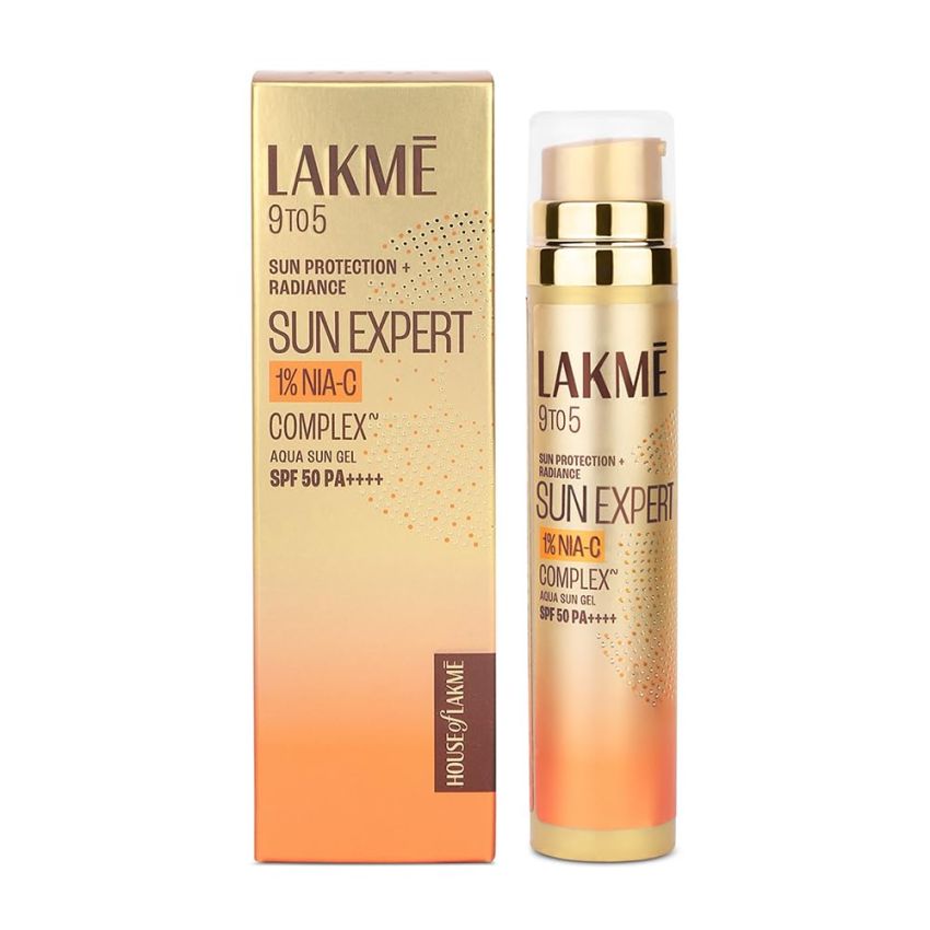Lakme Sun Expert 1% Nia C Gel Sunscreen SPF 50 PA++++ for UVA/B, No white cast, for Hydration 56G