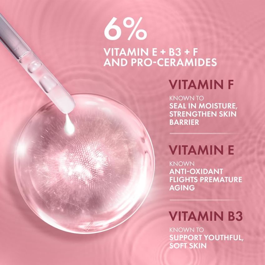 Lakme 6% Vitamin E, Niacinamide, Vitamin F & Pro-Ceramides Dew Drama Serum for improved Skin Barrier & Dewy, Radiant Skin, 15ml