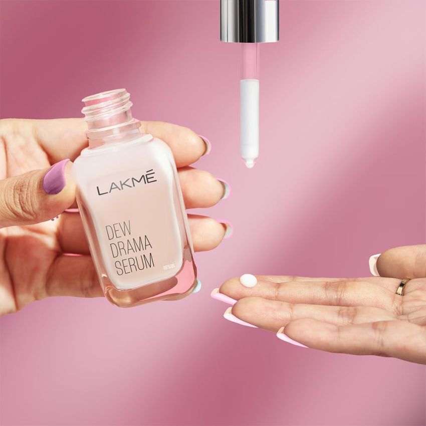 Lakme 6% Vitamin E, Niacinamide, Vitamin F & Pro-Ceramides Dew Drama Serum for improved Skin Barrier & Dewy, Radiant Skin, 15ml