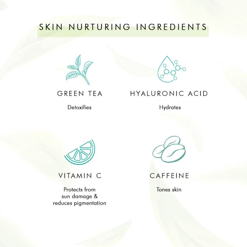 mCaffeine Green Tea Night Hydration Routine | Vitamin C | Dirt Removal, Moisturization | Face Wash, Night Gel | All Skin | Paraben & SLS Free