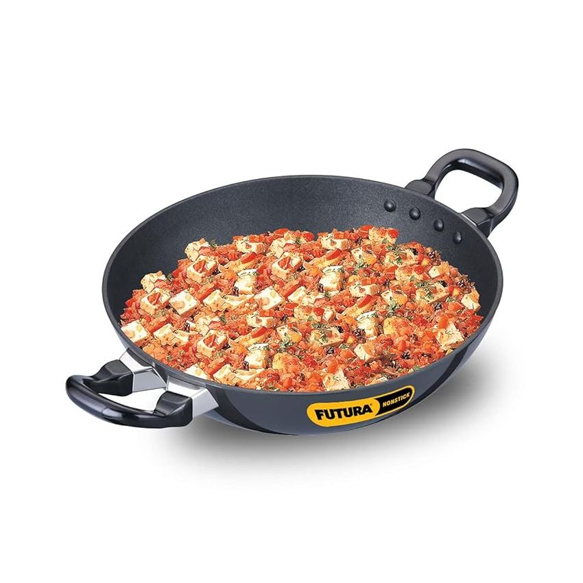 Hawkins Futura 2.5 Litre Deep Fry Pan, Non Stick Kadai, Round Bottom Kadhai, Black (NK25)