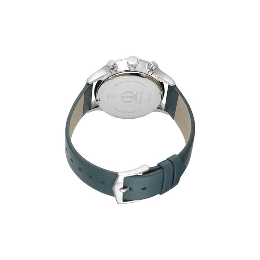 Titan Quartz Multifunction White Dial Leather Strap Watch for Men-NS90102SL03/NT90102SL03