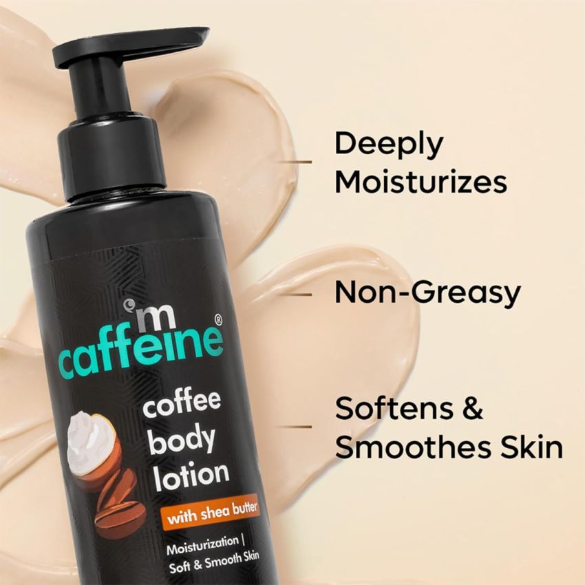 mCaffeine Coffee Body Lotion with Vitamin C & Shea Butter | Non-Greasy Lightweight Body Moisturizer for Women & Men | Body Lotion for Dry, Normal & Oily Skin (250ml)