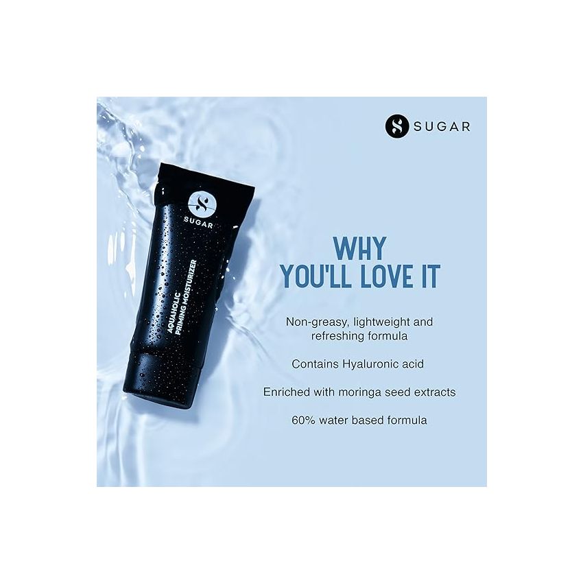 SUGAR Cosmetics - Aquaholic - Priming Moisturizer - 30 ml - 2-in-1 Primer and Moisturizer - Non-greasy, Lightweight Formulation