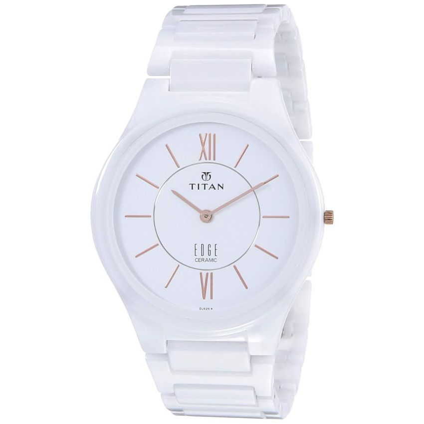 Titan Edge Ceramic White Dial Analog Ceramic Strap watch for Men-NS1696QC04/NT1696QC04