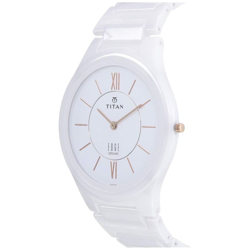 Titan Edge Ceramic White Dial Analog Ceramic Strap watch for Men-NS1696QC04/NT1696QC04