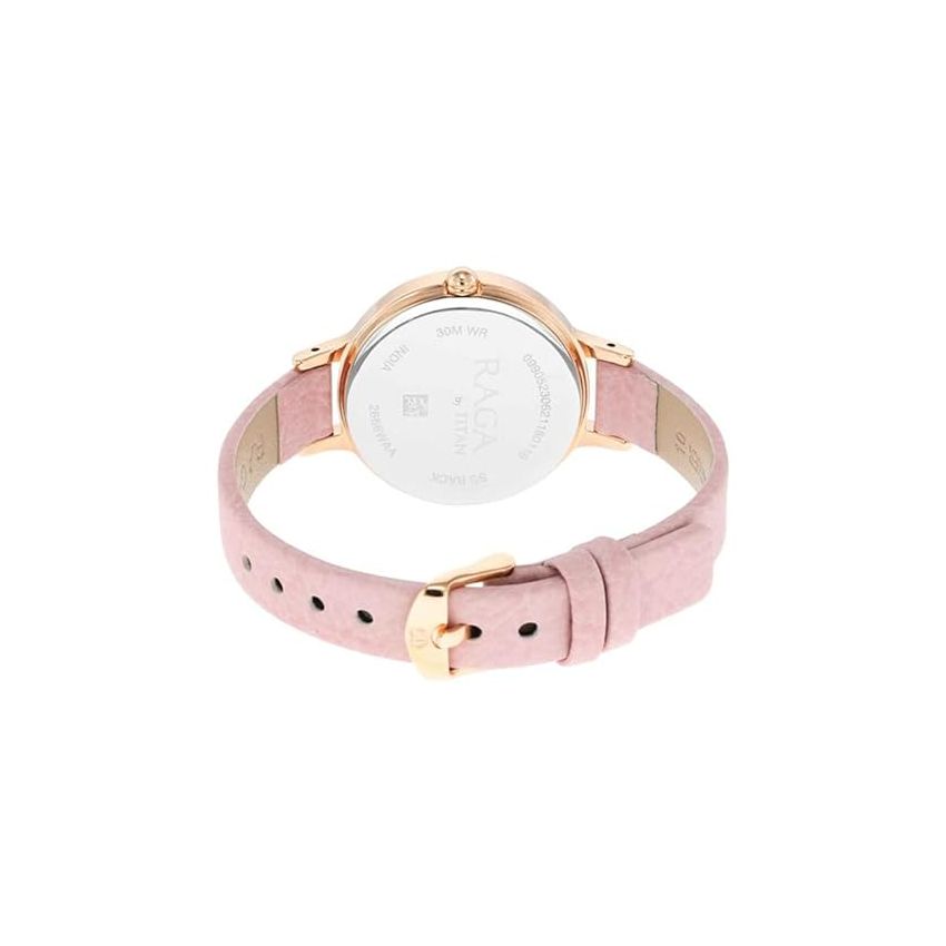 Titan Women Brass Analog White Dial Watch-Np2666Wl01/Np2666Wl01, Band Color-Pink
