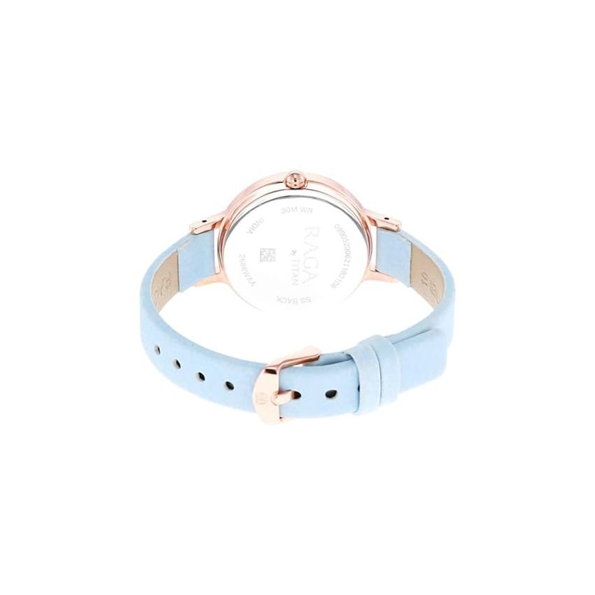 Titan Women Brass Analog White Dial Watch-Np2666Wl02/Np2666Wl02, Band Color-Blue