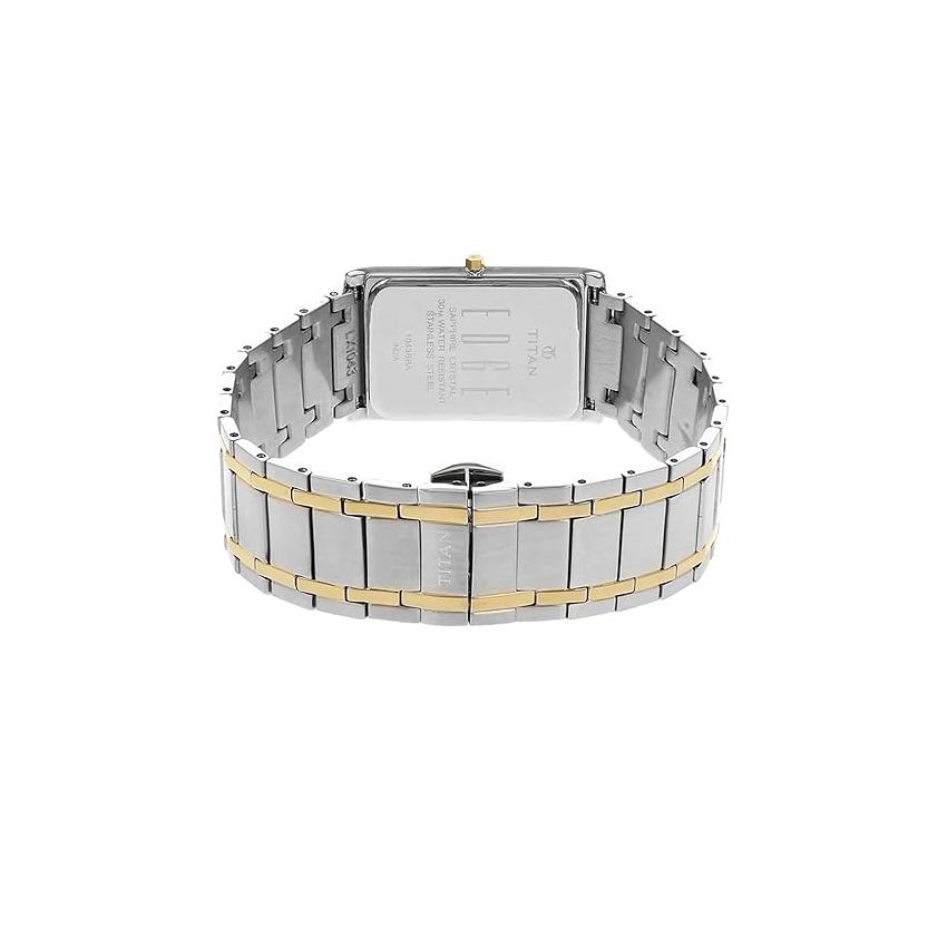 Titan Edge Quartz Analog Champagne Dial Stainless Steel Strap Watch for Men-NS1043BM01/NT1043BM01