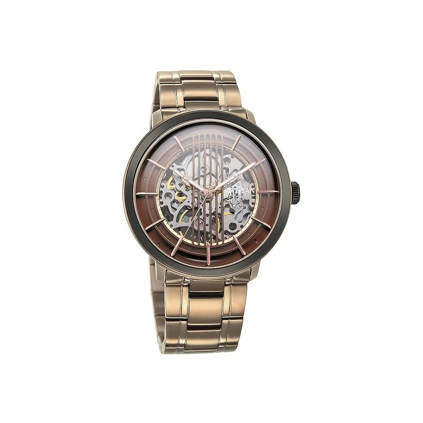 Titan Regalia Quartet Brown Dial Automatic Stainless Steel Strap Watch for Men-NS1848KM05/NT1848KM05