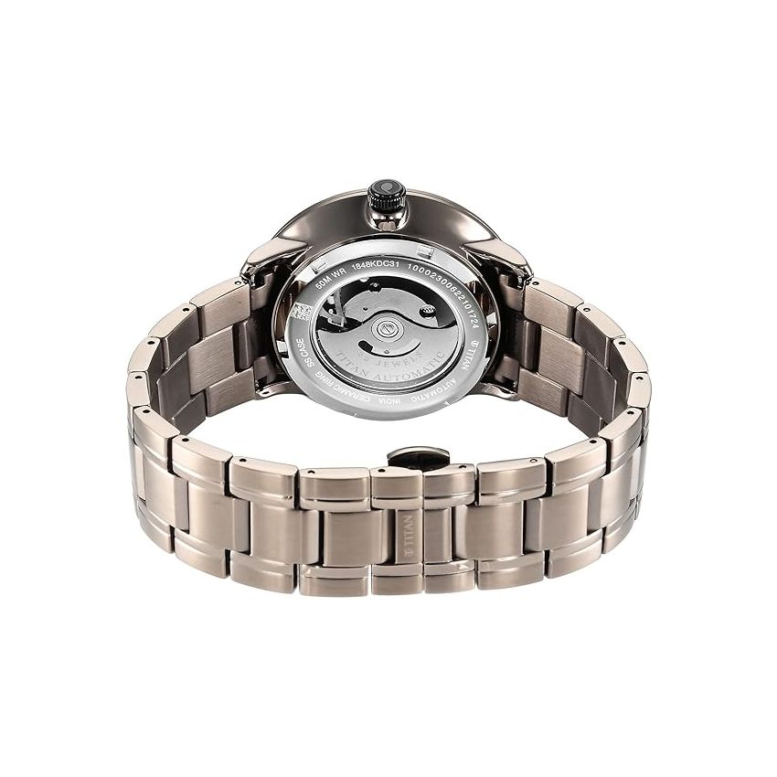 Titan Regalia Quartet Brown Dial Automatic Stainless Steel Strap Watch for Men-NS1848KM05/NT1848KM05