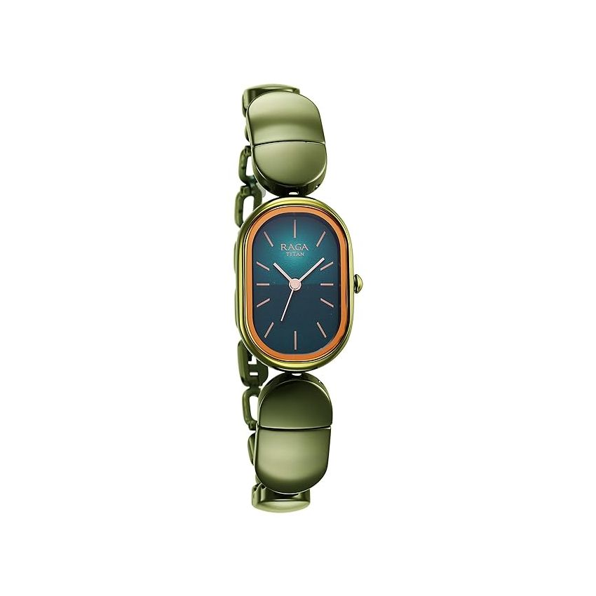 Titan Raga Ceramics Blue Dial Analog Ceramic Strap Watch for Women-NS95147KD02