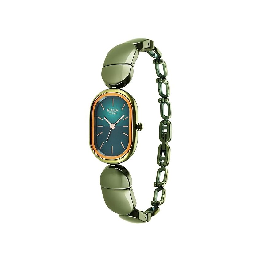 Titan Raga Ceramics Blue Dial Analog Ceramic Strap Watch for Women-NS95147KD02