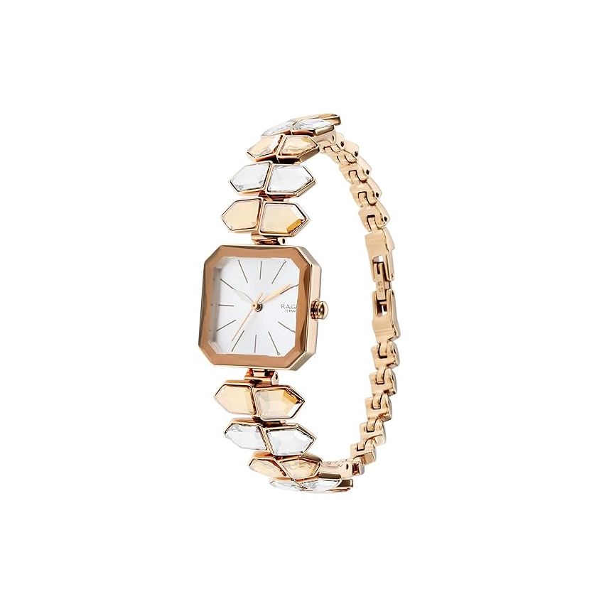 Titan Raga Love All Silver Dial Analog Metal Strap Watch for Women-NS95152WM01/NT95152WM01