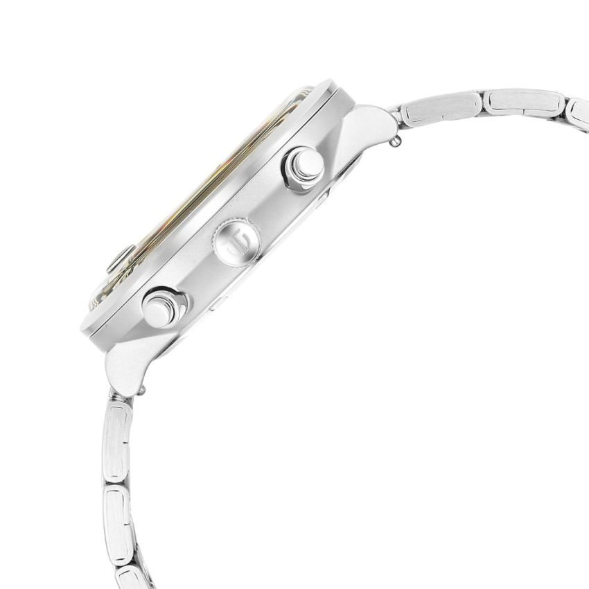 Titan Timeless Treasures Quartz Analog Dual Time Black Dial with Silver Color Stainless Steel Strap Watch for Men-10022SM02/NT10022SM02