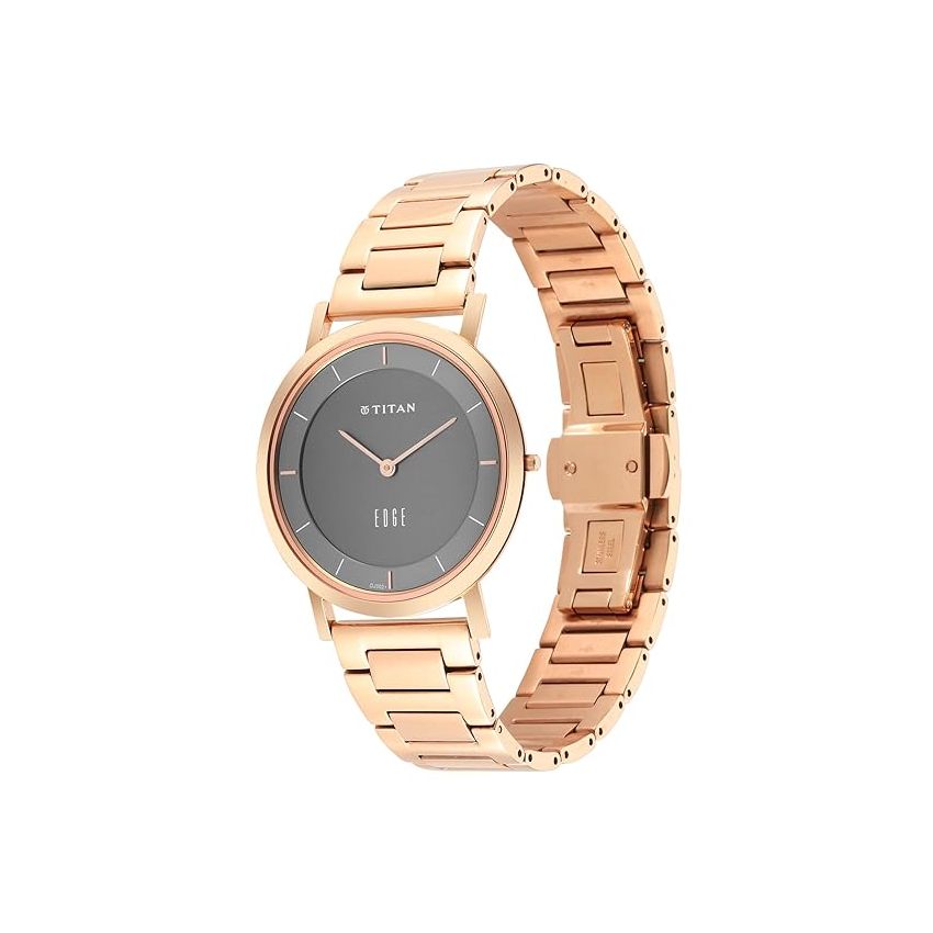 Titan Edge Gray Dial Quartz Stainless Steel Strap Watch for Men-NS1595WM01/NT1595WM01