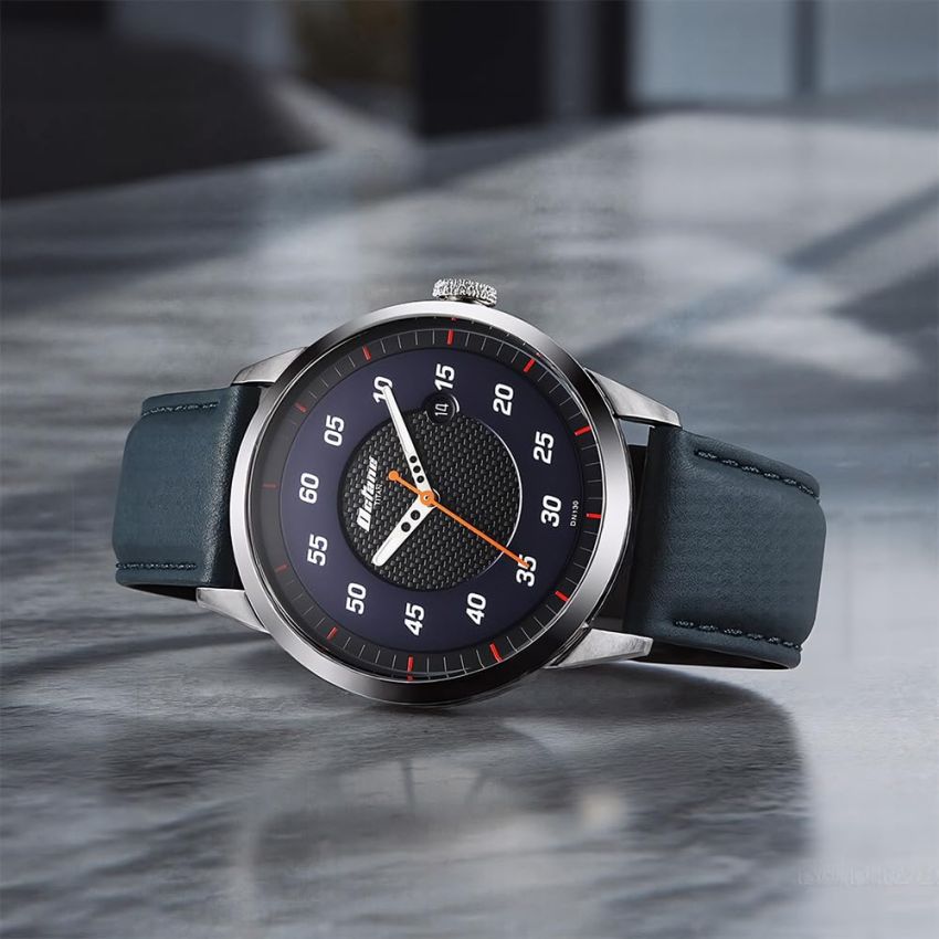 Titan Octane Phoenix Quartz Analog with Date Blue Dial with Blue Leather Strap Watch for Men-1806SL14/NT1806SL14