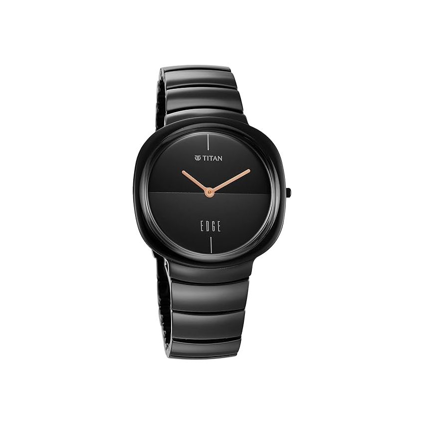 Titan Edge Squircle Black Dial Analog Ceramic Strap Watch for Men-NS1841NC01/NT1841NC01