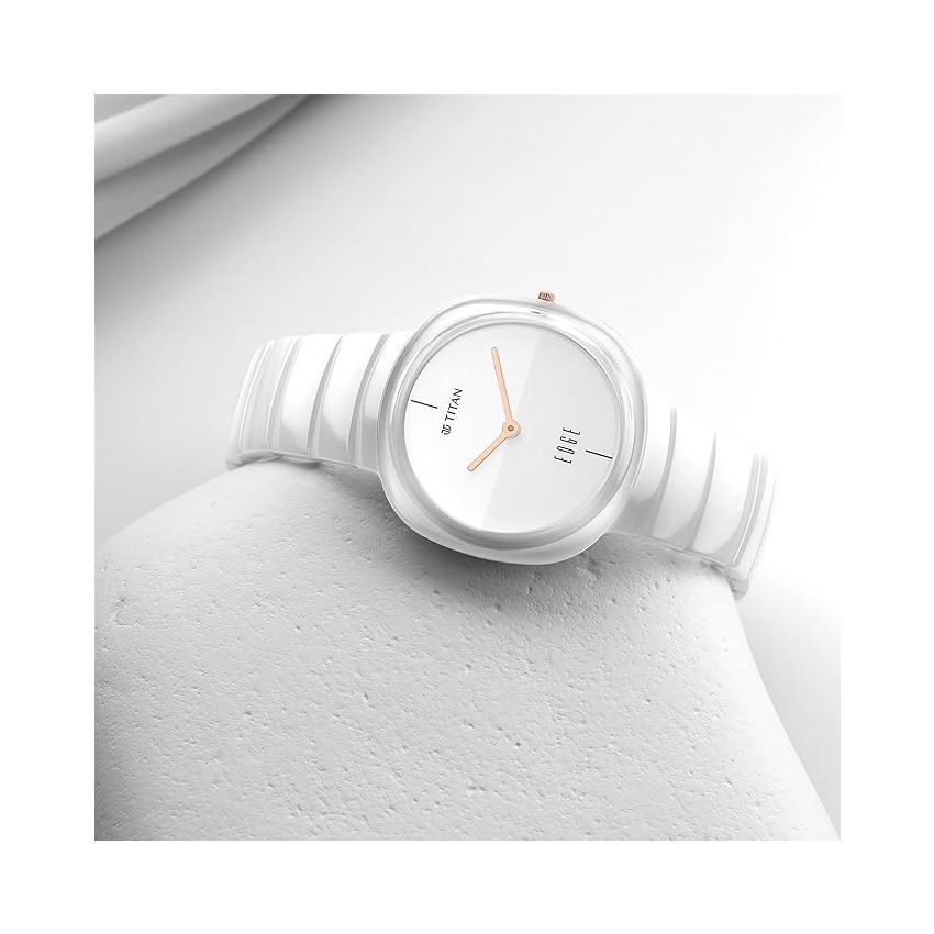 Titan Edge Squircle White Dial Analog Ceramic Strap Watch for Men-NS1841QC03/NT1841QC03