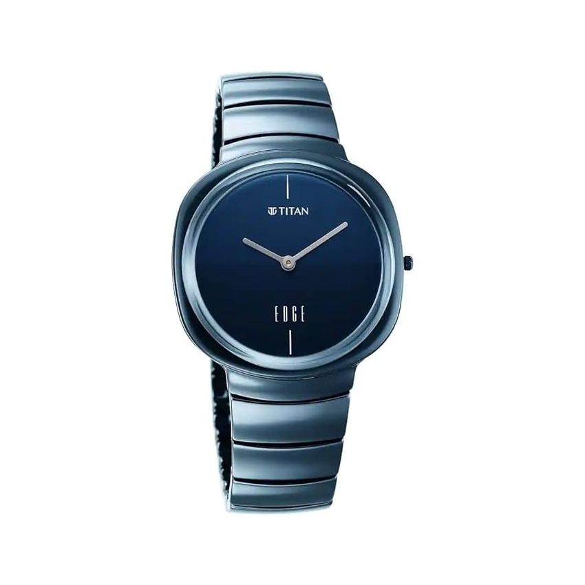 Titan Edge Squircle Blue Dial Analog Ceramic Strap Watch for Men-NS1841QC04/NT1841QC04