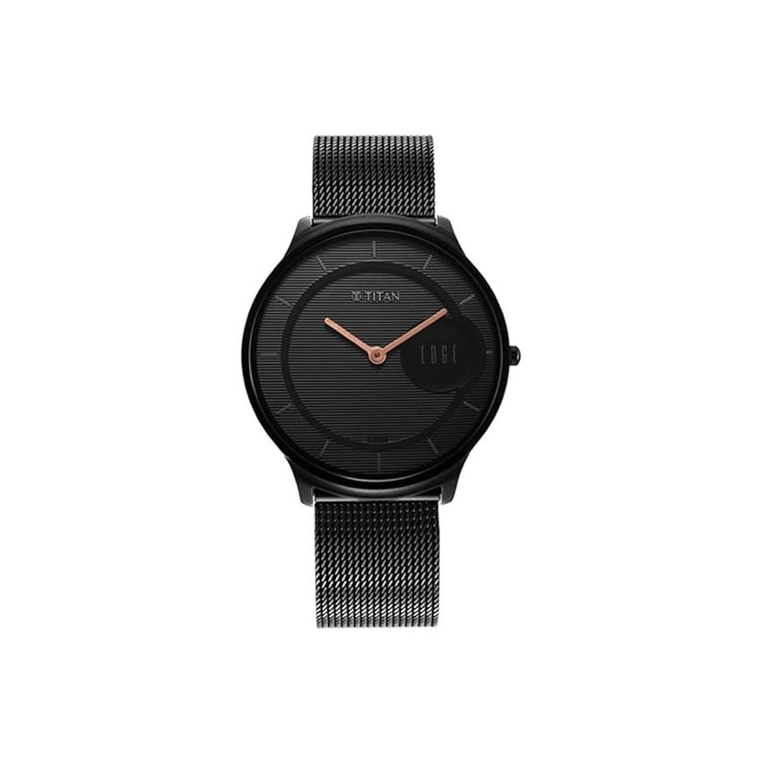 Titan Edge Baseline Black Dial Analog Stainless Steel Strap Watch for Men-NS1843NM02/NT1843NM02