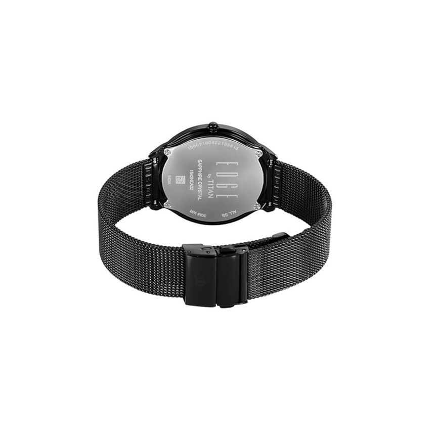 Titan Edge Baseline Black Dial Analog Stainless Steel Strap Watch for Men-NS1843NM02/NT1843NM02