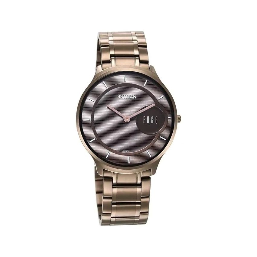 Titan Edge Baseline Grey Dial Analog Stainless Steel Strap Watch for Men-NS1843QM02/NT1843QM02