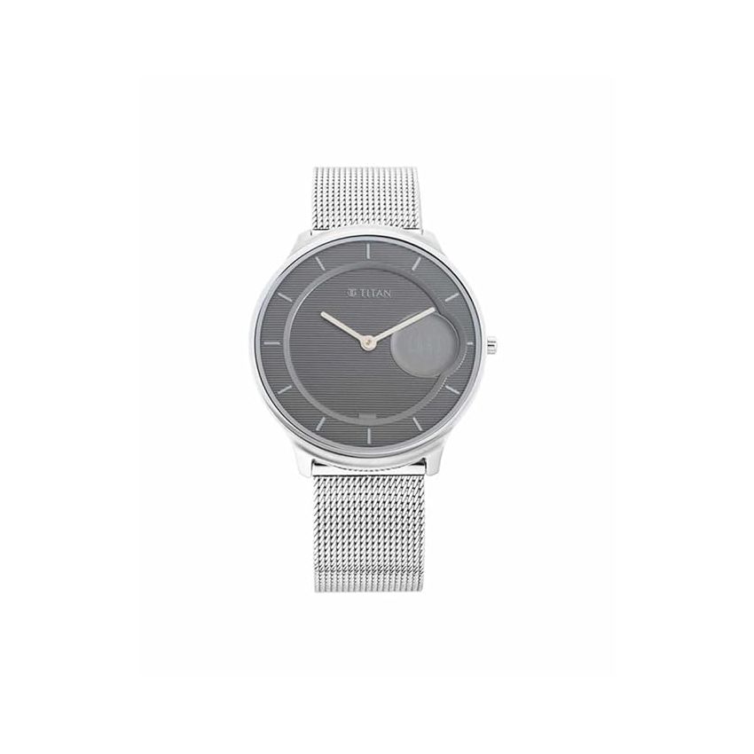 Titan Edge Minimals Grey Dial Analog Stainless Steel Strap Watch for Men-NS1843SM01/NT1843SM01