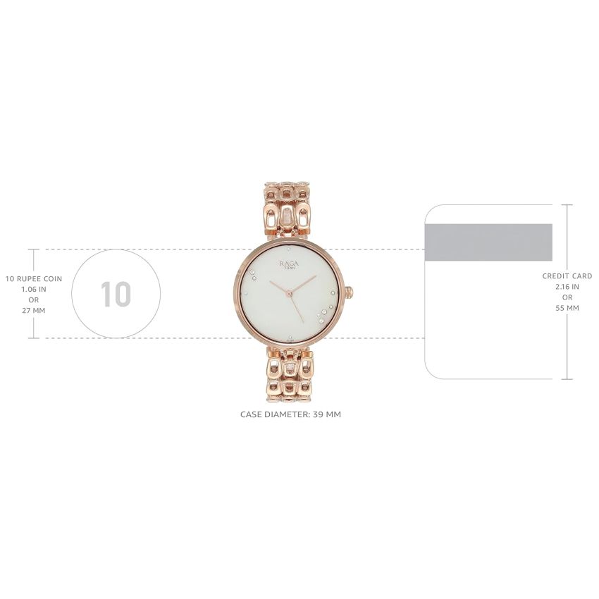 Titan Raga Chic Mother of Pearl Dial Women Watch with Metal Strap-NS2659WM01/NT2659WM01