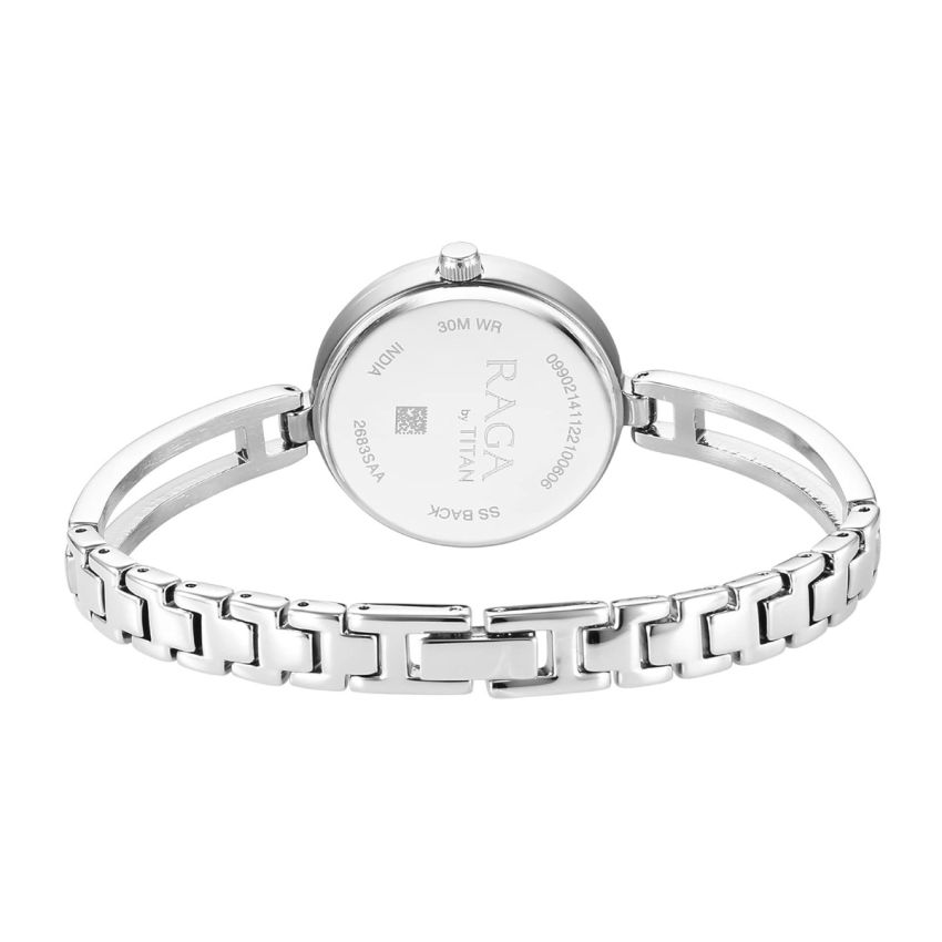 Titan Raga Viva White Dial Analog with Date Metal Strap Watch for Women-NS2683WM01/NT2683WM01