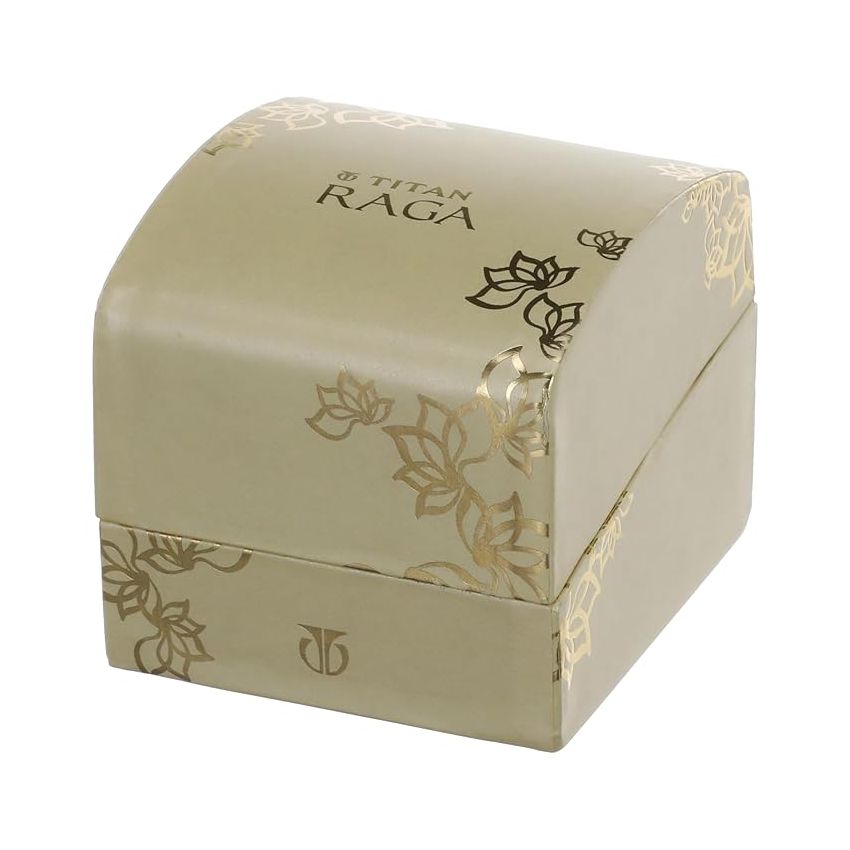 Titan Raga Viva Rose Gold Dial Analog with Date Leather Strap Watch for Women-NS2684WL01/NT2684WL01