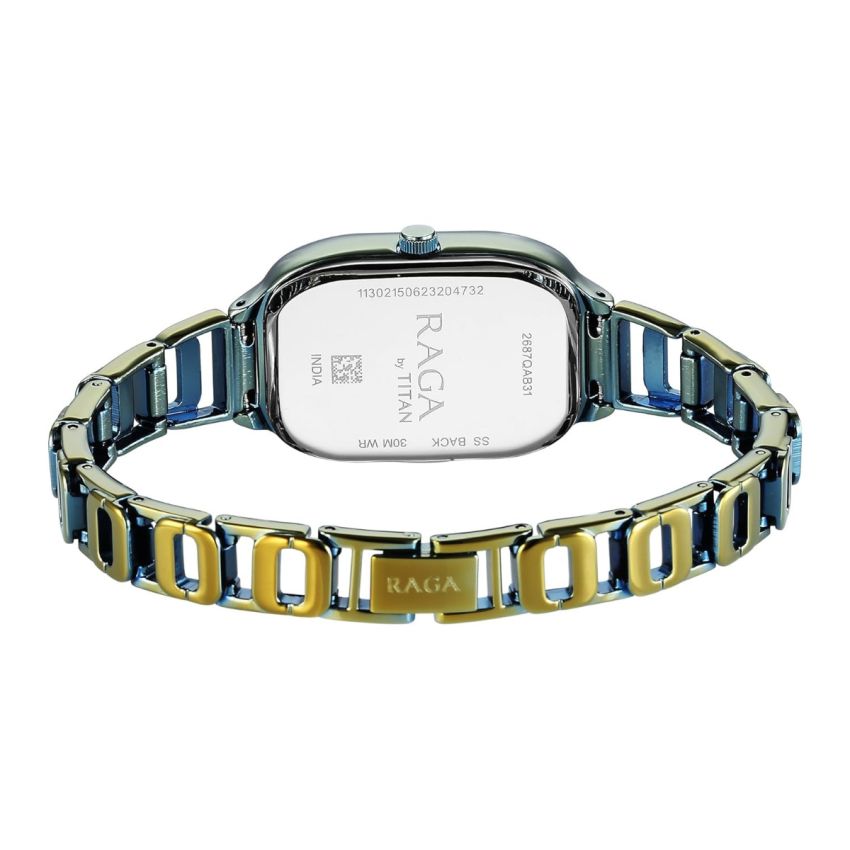 Titan Raga Chic Quartz Analog Green Dial Green Metal Strap Watch for Women-NS2687QM01/NT2687QM01