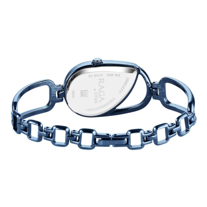 Titan Raga Chic Quartz Analog Blue Dial Blue Metal Strap Watch for Women-NS2688QM02/NT2688QM02