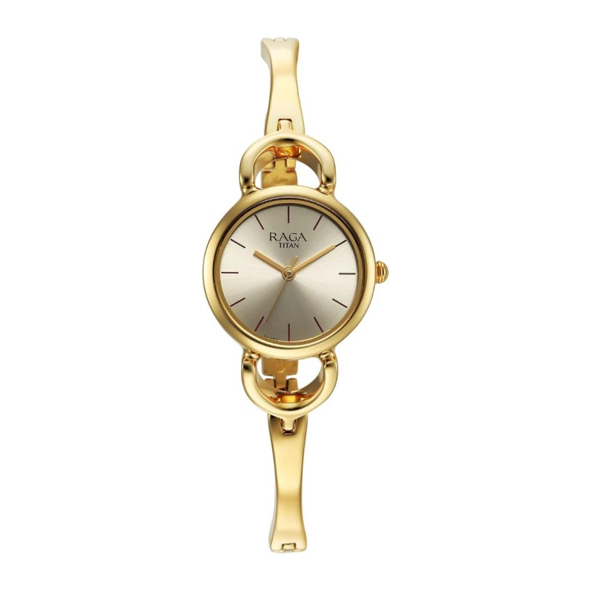Titan Raga Champagne Dial Watch for Women-2724YM01/NT2724YM01