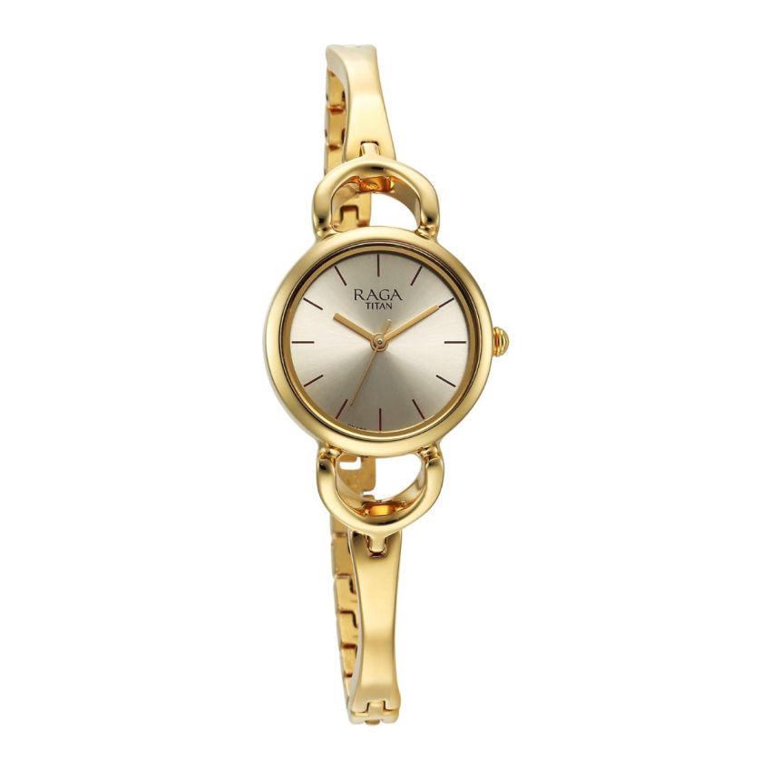 Titan Raga Champagne Dial Watch for Women-2724YM01/NT2724YM01