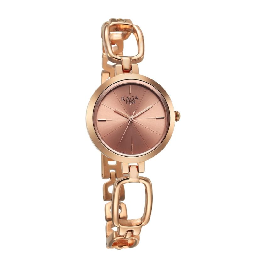 Titan Raga Rose Gold Dial Watch for Women-2725WM01/NT2725WM01