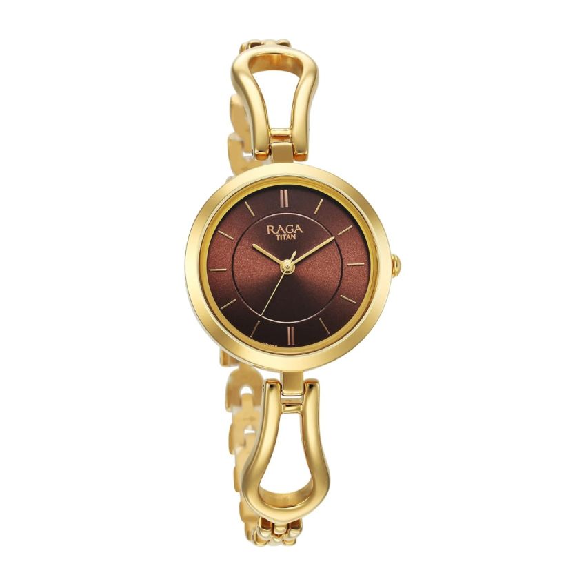 Titan Raga Champagne Dial Watch for Women-2727YM01/NT2727YM01